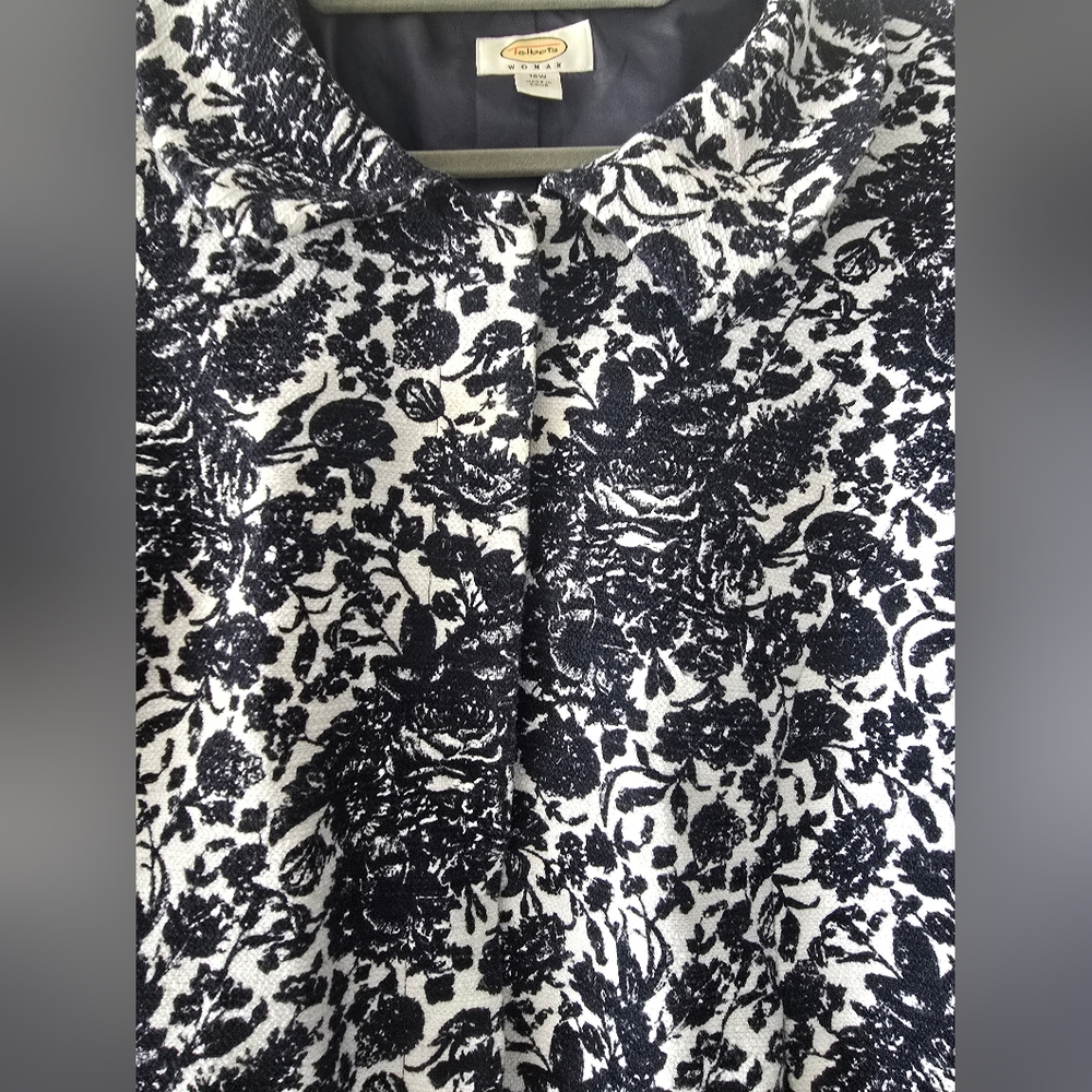 Talbots navy blue and white floral blazer women size 16W - Picture 5 of 15
